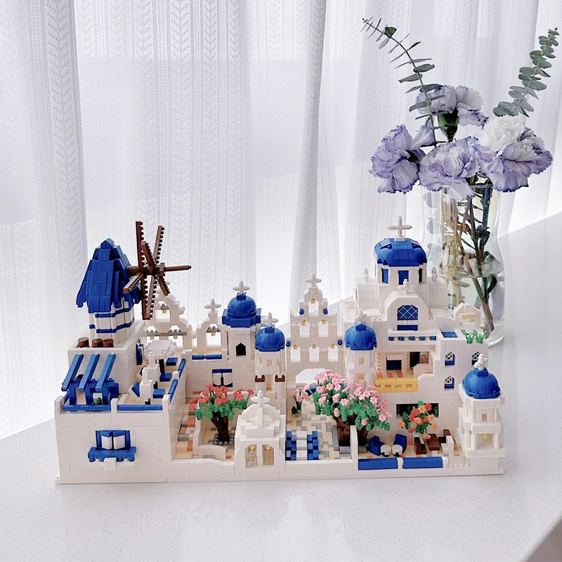 Love Sea Architecture Model Santorini Building Blocks Set